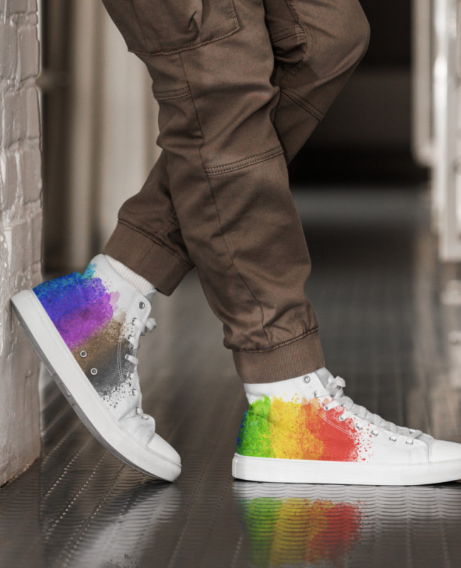 Watercolor Pride Men's Hightop Shoes